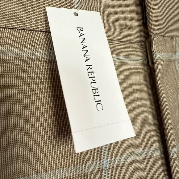 NWT Banana Republic Ryan Slim Straight-Fit  Wool Blend Windowpane Pants Size 8 - Picture 6 of 10